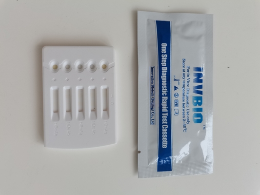 One Step Hbv Rapid Test Kits รีเอเจนต์การวินิจฉัย 5 แผงทดสอบ Stip Cassette