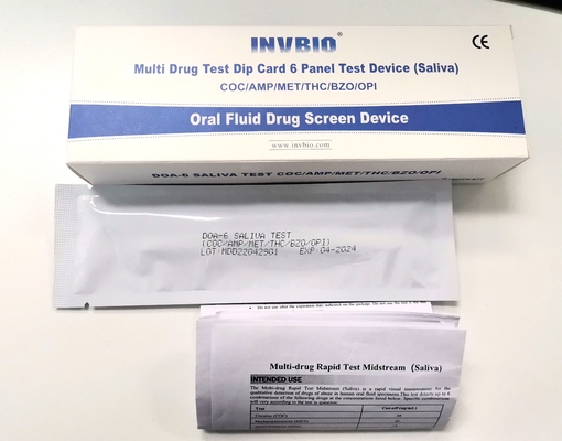 การทดสอบยาทางน้ำลาย 3.00 มม. 6 แผง FDA CE FSC