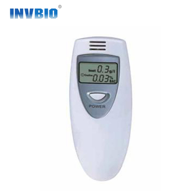 เครื่องวัดแอลกอฮอล์ในลมหายใจแบบหน้าจอเดียวเครื่องตรวจจับจอ LCD สีขาวขนาดเล็ก