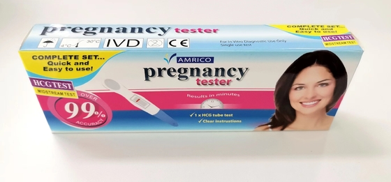 การตรวจจับการตั้งครรภ์ Hcg กลางน้ำทันทีก่อนกำหนด ปัสสาวะขั้นตอนเดียว