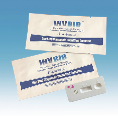 การทดสอบเครื่องหมายเนื้องอกวินิจฉัยอย่างรวดเร็ว FOB Fecal Occult Blood Test Kit 0.200μG / Ml