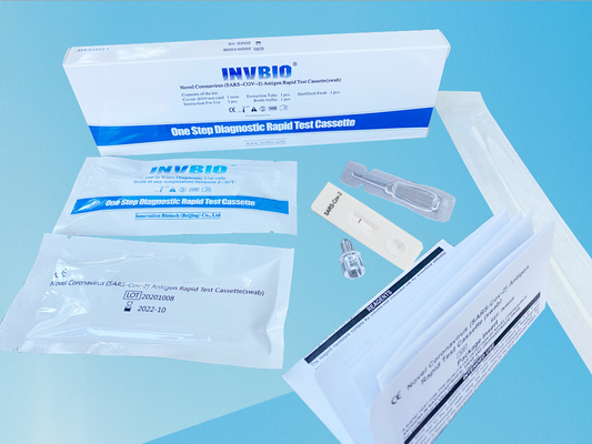 ขั้นตอนเดียว Covid 19 Ag Rapid Antigen Test Home Kit เทปทดสอบ Rapid Antigen ของน้ำลาย