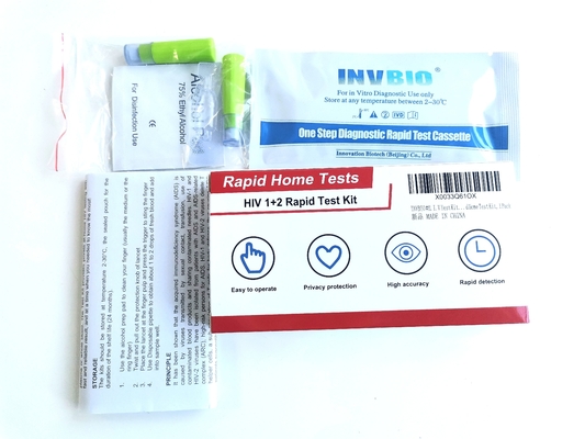 ทดสอบตัวเอง ISO 13485 ชุดทดสอบ Hiv Rapid สำหรับ Hiv Type 1 Type 2 ที่บ้าน