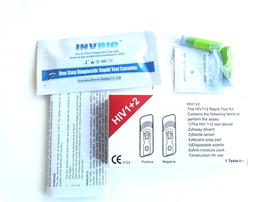 รีเอเจนต์ทางการแพทย์ 25 ชิ้น/กล่อง ชุดทดสอบ Hiv Rapid Home ในเลือดครบส่วน
