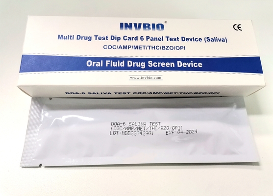 ชุดทดสอบการใช้สารเสพติด 50ng/ml 6 แผงยืนยันน้ำลายพรีเมี่ยมในช่องปาก