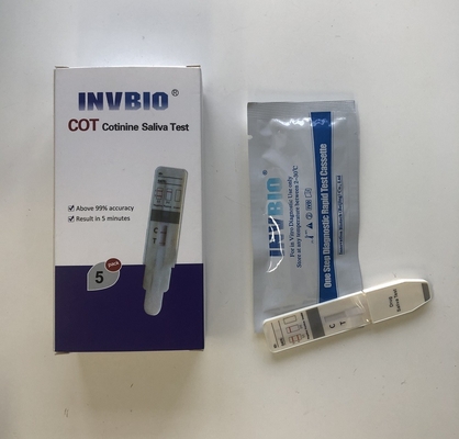 Cotinine COT Saliva Rapid Test การทดสอบการคัดกรองของเหลวในช่องปากด้วยความแม่นยำ 99%