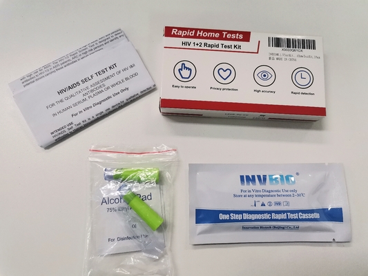 HIV 1+2 Blood Hiv Rapid Test Kits การทดสอบ HIV AIDS ได้รับการอนุมัติจาก CE