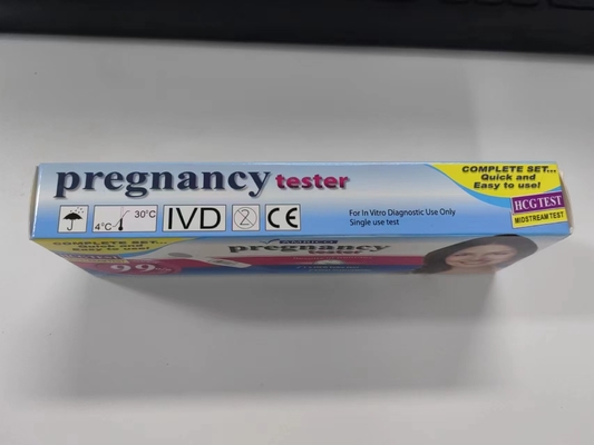 การตรวจหาการตั้งครรภ์ Hcg กลางน้ำทันที การตรวจหาอย่างรวดเร็วในปัสสาวะขั้นตอนเดียว