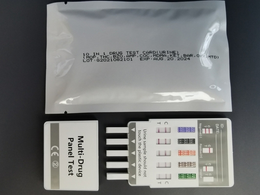 ความแม่นยําสูง Doa การใช้ยาเสพติด Test Kit Panel 10 Multi Drugs Screen ธ อร์ที่บ้าน