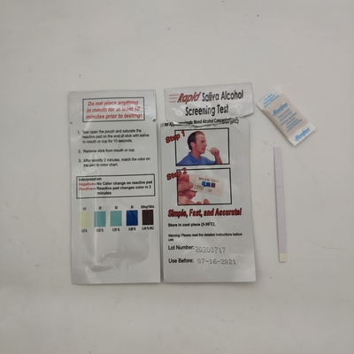 INVBIO แถบทดสอบแอลกอฮอล์ในน้ำลายขั้นตอนเดียวส่วนบุคคล 25 แผ่น / กล่อง