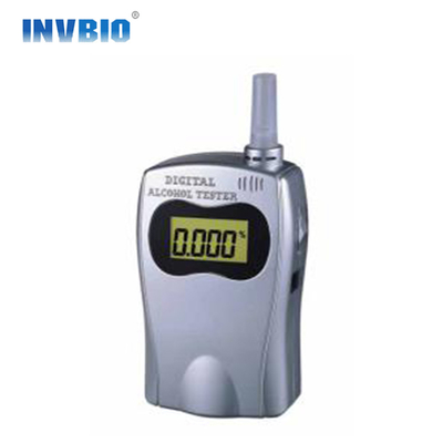 เครื่องวัดแอลกอฮอล์แอลกอฮอล์แบบดิจิตอล 4 หลัก Breathalyzer พร้อมไฟสำรองสีฟ้าอ่อน