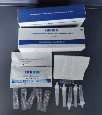 100% ความจำเพาะของ Covid 19 ชุดทดสอบอย่างรวดเร็ว การ์ดทดสอบน้ำลายน้ำลาย