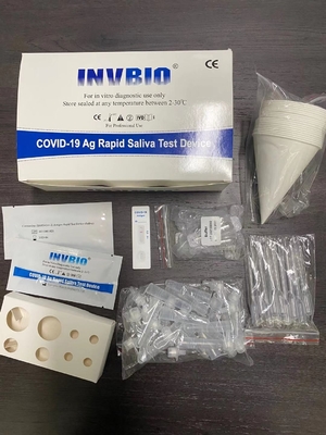 100% ความจำเพาะของ Covid 19 ชุดทดสอบอย่างรวดเร็ว การ์ดทดสอบน้ำลายน้ำลาย