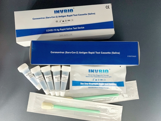 INVBIO ความแม่นยำ Coronavirus น้ำลาย Rtk การทดสอบ 5 ชิ้น / กล่องการตรวจจับเชิงคุณภาพ
