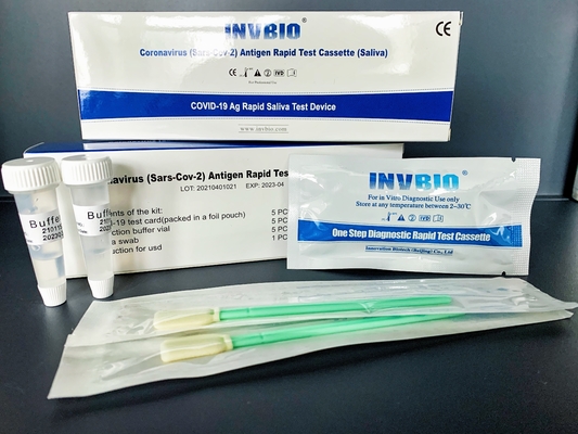 10-20 นาที One Step Covid 19 Rapid Test Kit Rtk Antigen Rapid Test Cassette น้ำลาย Lollipop