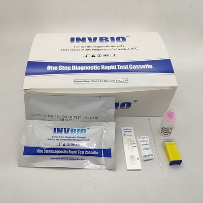 INVBIO Covid 19 ชุดทดสอบอย่างรวดเร็ว 96.8% ความแม่นยำ Igg Igm ชุดตรวจหาแอนติบอดีอย่างรวดเร็ว