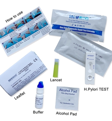 ขั้นตอนเดียวที่แม่นยำ 25 ชิ้น/กล่อง H Pylori Stool Test Helicobacter Pylori Antibody Rapid